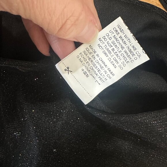 NWT WDIRARA Sparkly Black Shimmer Skort Skirt with Shorts Size Large - Picture 10 of 10